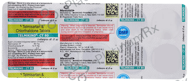 Telmikind CT 80/12.5mg Tablet 10s