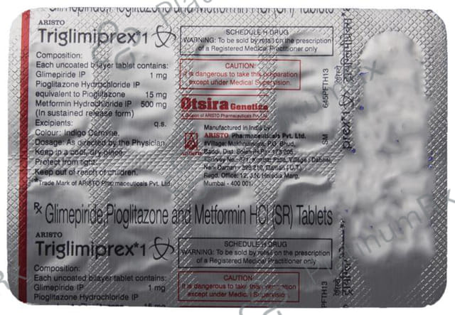 Triglimiprex 1/500/15mg Tablet SR 10s