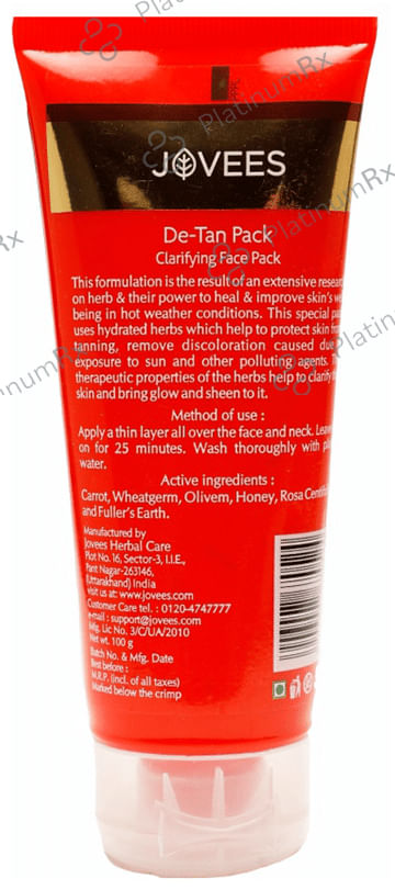 Jovees De-Tan Face Pack 50 gm
