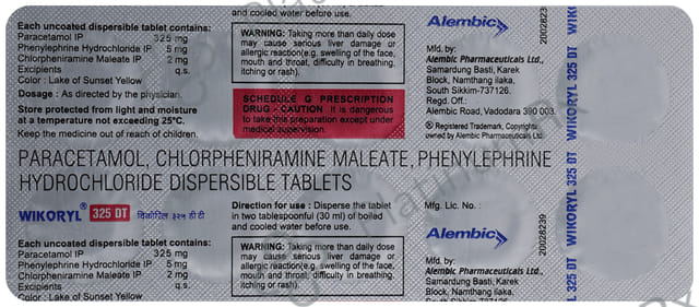 Wikoryl 2/325/5mg Tablet DT 10s