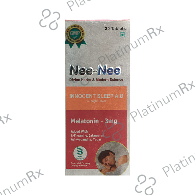 Nee-Nee Melatonin 3mg Innocent Sleep Aid Tablet (30 Each) 1 Bottle