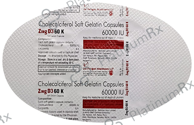 Zing D3 60 60000IU K Soft Gelatin Capsule 4s