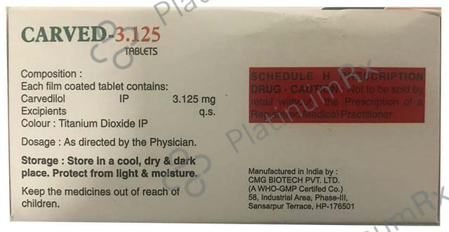 Carved 3.125mg Tablet 10s