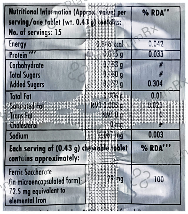 Surbex FE 29mg Chewable Tablet 15s