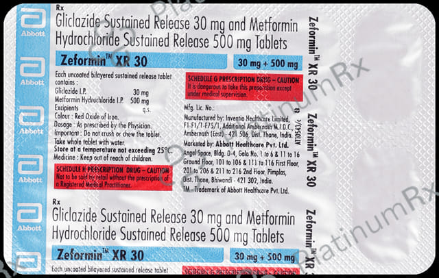 Zeformin XR 30/500mg Tablet SR 10s
