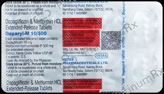 Daparyl M 10/500mg Tablet ER 10s