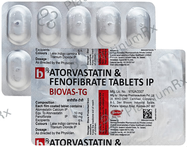 Biovas TG 10/160mg Tablet 10s
