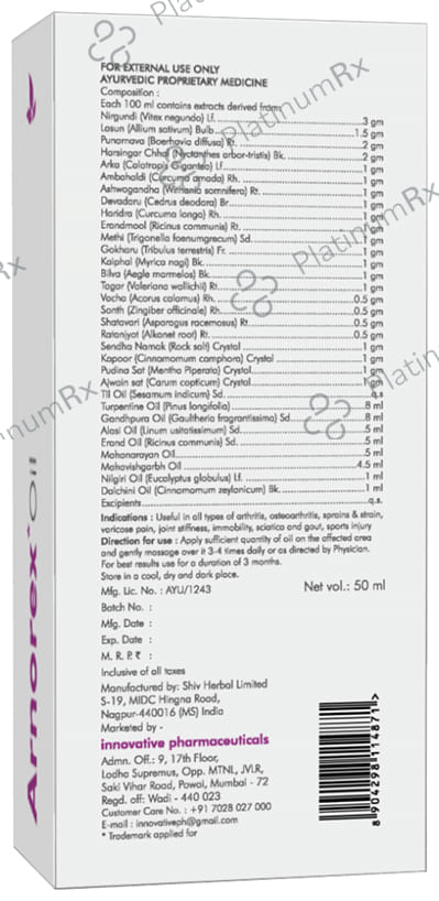 Arnorex Oil (50ml Each) 1 Bottle