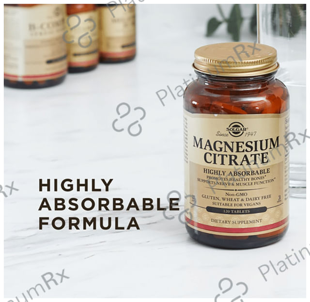 Solgar Magnesium Citrate for Bones, Nerves & Muscle Function - Vegan Tablet