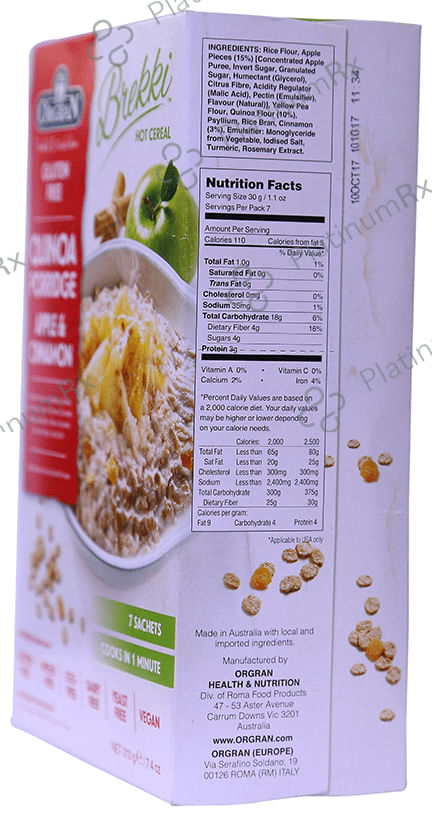 Orgran Quinoa Porridge Apple & Cinnamon