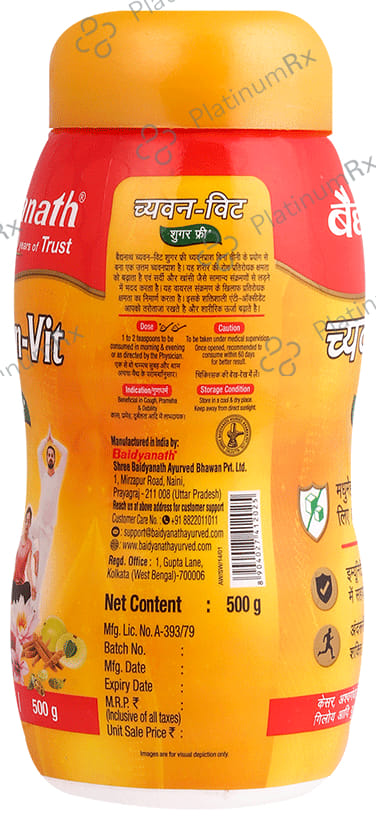 Baidyanath Noida Chyawan Vit Sugarfree Chyawanprash 500gm