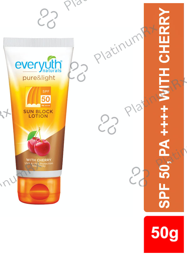Everyuth Naturals Pure & Light Sun Block SPF 50 Lotion 50gm