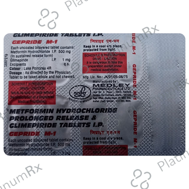 Gepride M1 1/500mg Tablet PR 10s