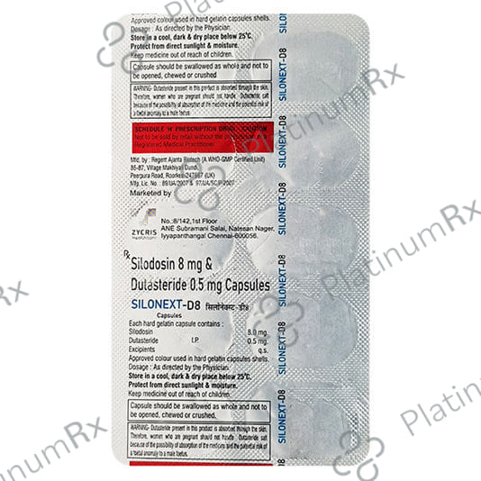 Silonext D 8mg/0.5mg Tablet