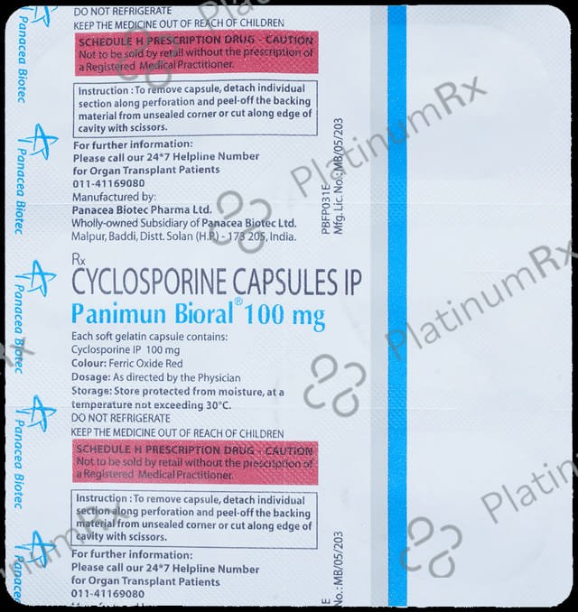 Panimun Bioral 100mg Capsule 6s