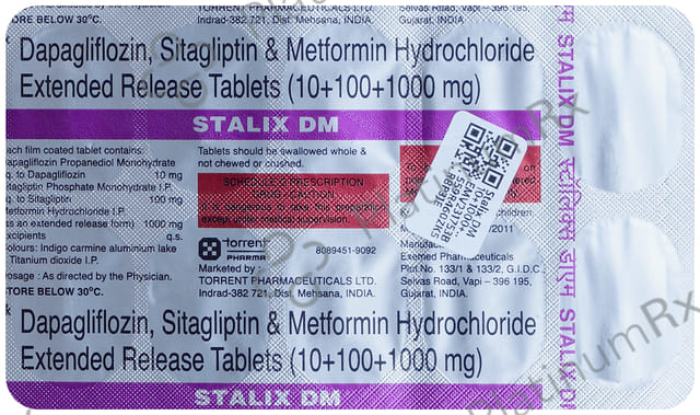 Stalix DM 10/1000/100mg Tablet ER 10s