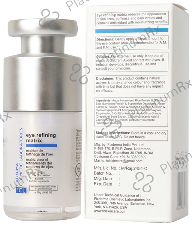 Fixderma Cosmetic Laboratories Eye Refining Matrix Cream - Paraben-Free