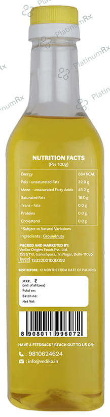 Vediko Origins Groundnut Oil 1 Ltr