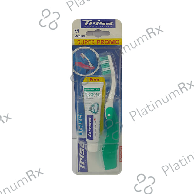 Trisa Super Promo Travel Toothrush Medium with Toothpaste Free