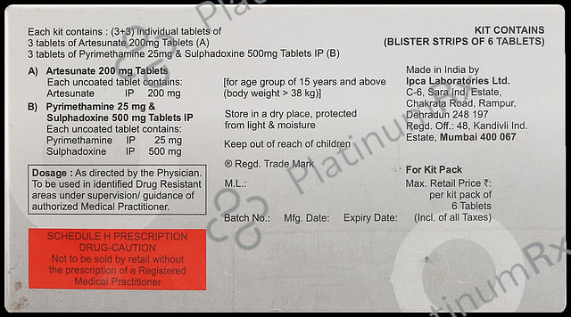 Larinate 200/25/500mg Kit Tablet 6s