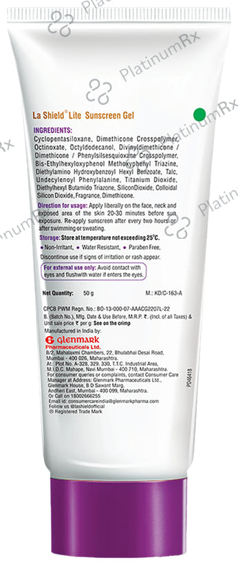 La Shield Lite Sunscreen Gel SPF 50+ PA+++ 50gm