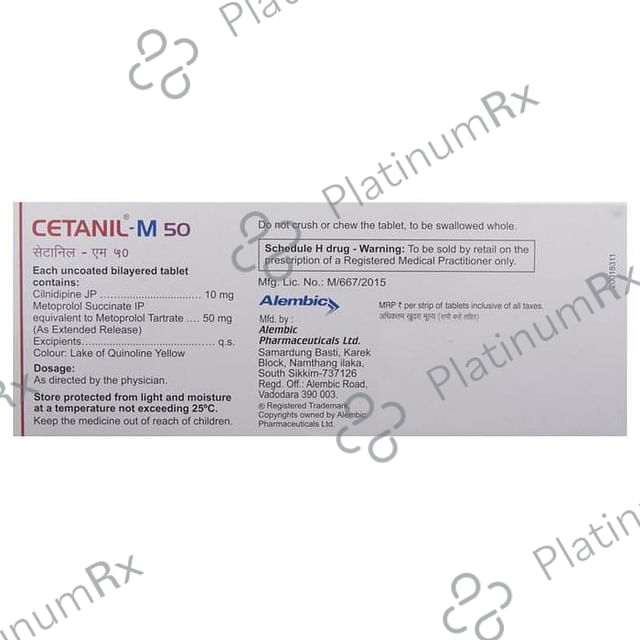Cetanil M 10/50mg Tablet ER 10s