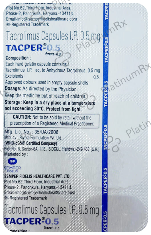 Tacper 0.5mg Capsule 10s