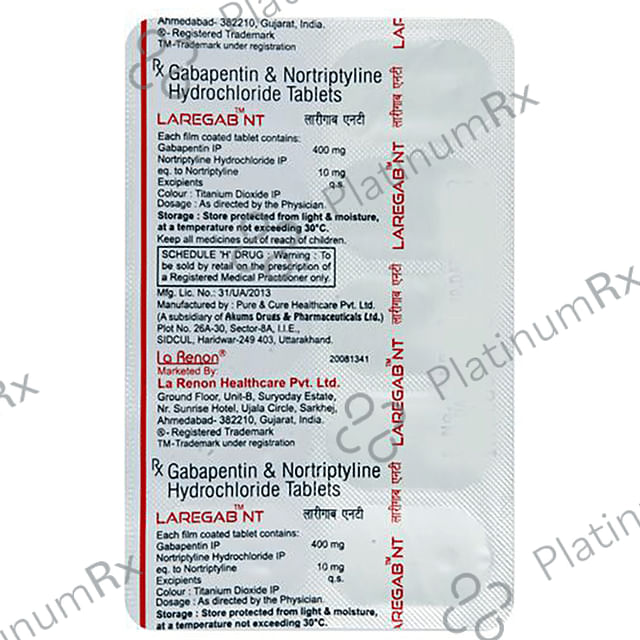 Laregab NT 400/10mg Tablet 10s