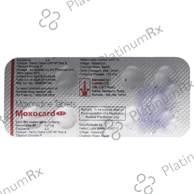 Moxocard 0.2mg Tablet 10s