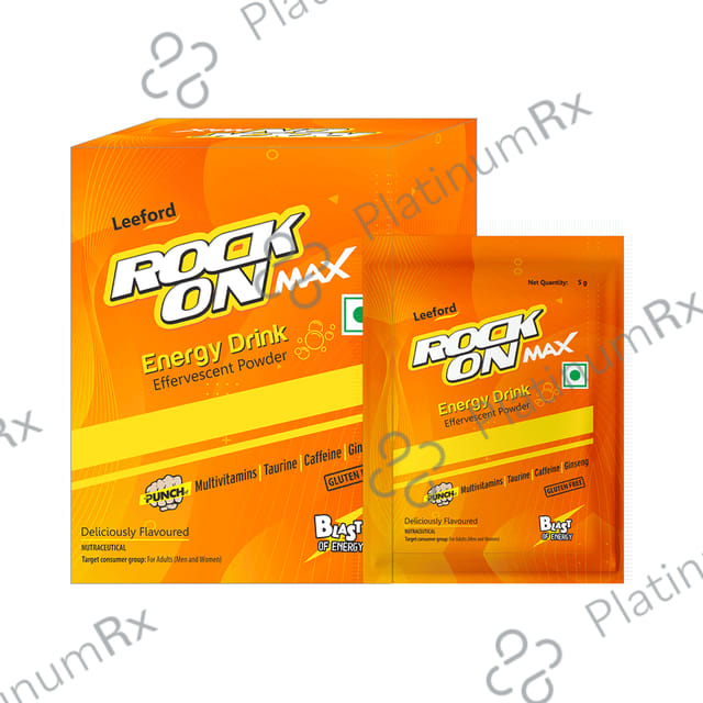 Rock On Max Delicious Flavoured Gluten Free Effervescent Powder