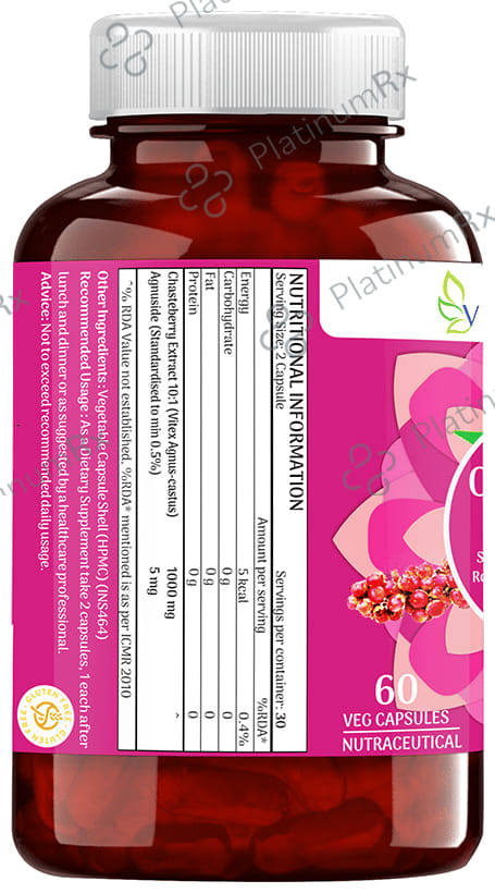 Viteva Organic Chasteberry Extract Veg Capsule