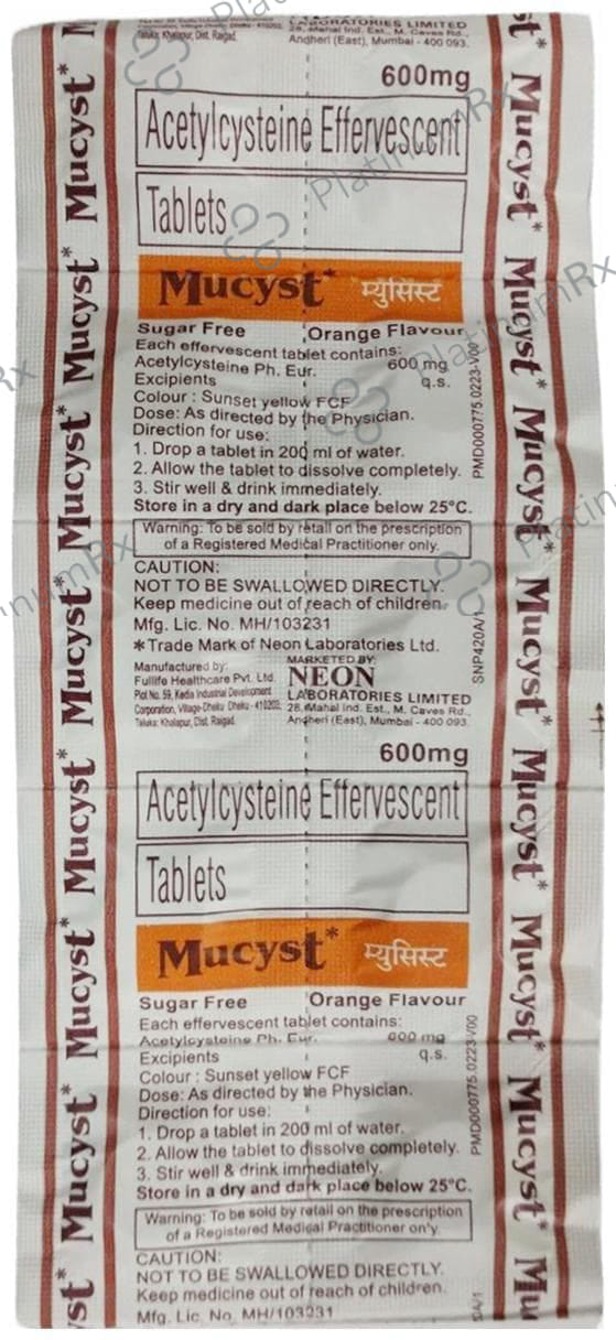 Mucyst 600mg Tablet 10s