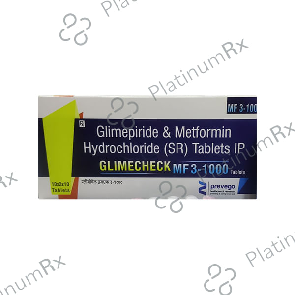 Glimecheck MF 3/1000mg Tablet 10s
