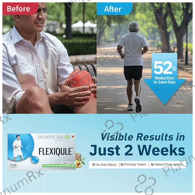 Flexiqule Capsule with Bosewellia Serrata & Ginger - For Joint Stiffness & Pain Relief