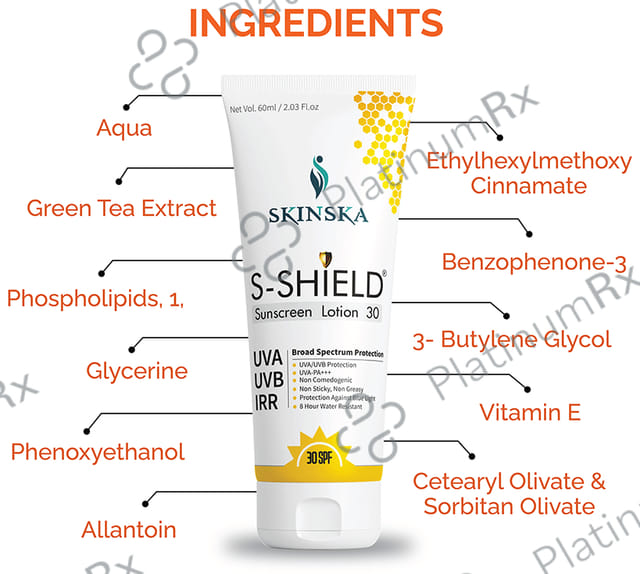 Skinska S Shield Sunscreen SPF 30 Lotion 60ml