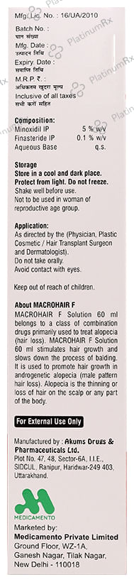 Macrohair F Solution Alcohol Free