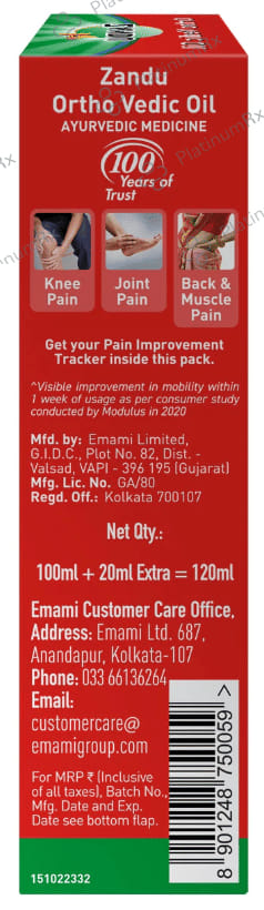 Zandu Ortho Vedic Knee & Joint Pain Oil 60ml