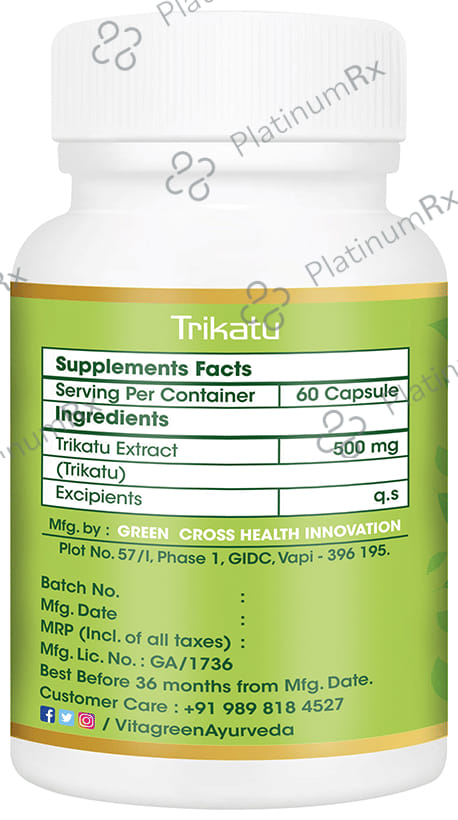 Vitagreen Trikatu 500mg Capsule