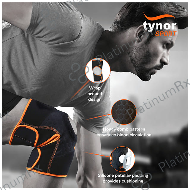 Tynor Knee Wrap (Neo) Universal Orange & Black