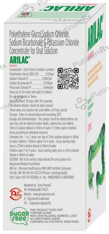 Arilac Saunf & Cardamon Flavour Sugar Free Oral Solution 200ml