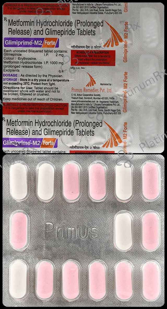 Glimiprime M2 Forte 2/1000mg Tablet PR 15s