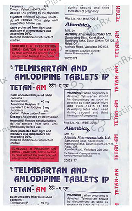 Tetan AM 5/40mg Tablet 15s