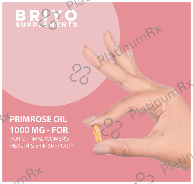 Briyo Evening Primrose Oil 1000mg Soft Gelatin Capsule for Women's Wellness Supports Hormonal Balance & Healthy Skin