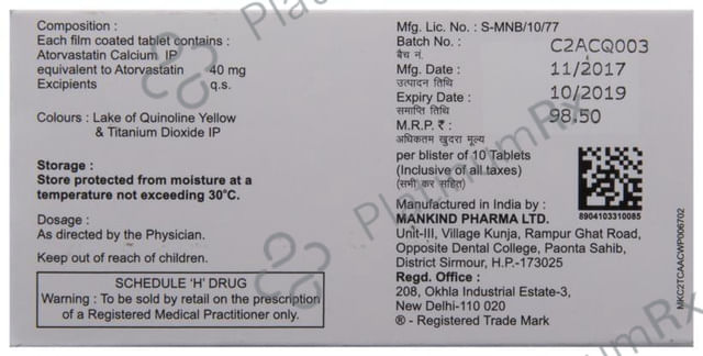Lipikind 40mg Tablet 10s