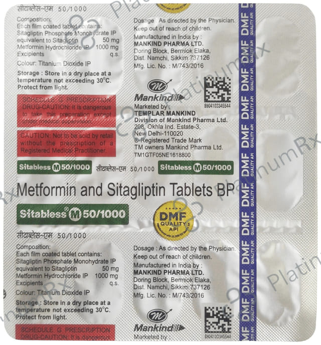 Sitabless M 50/1000mg Tablet 15s