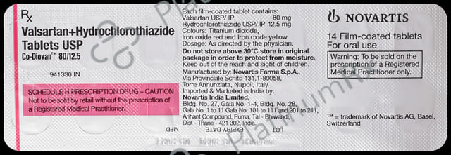 CO Diovan Fct 80mg/12.5mg Tablet 14s