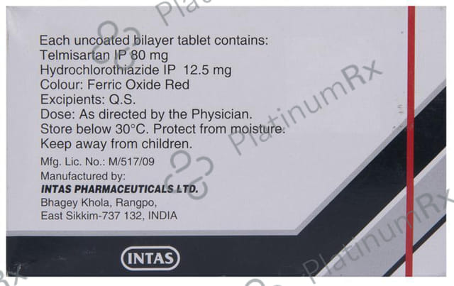 Sartel H 80/12.5mg Tablet 15s