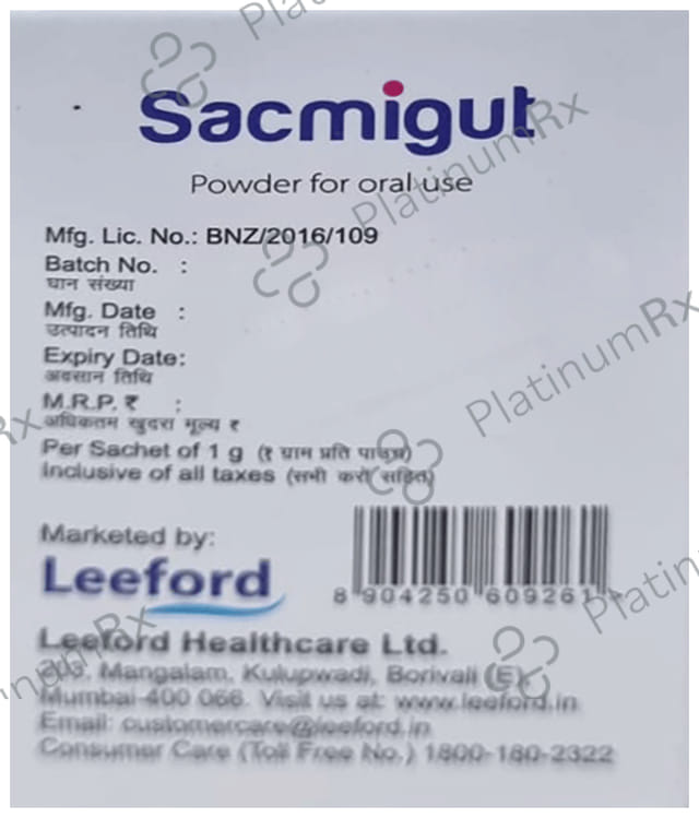 Sacmigut 250mg Sachet 1gm