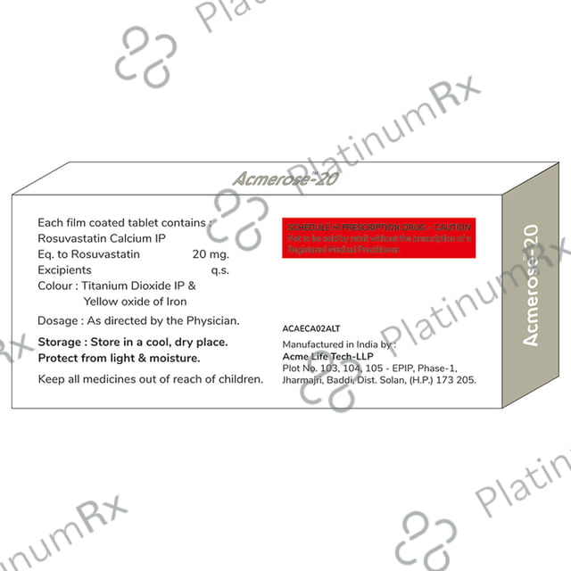 Acmerose 20mg Tablet 10s Acmedix Pharma LLP