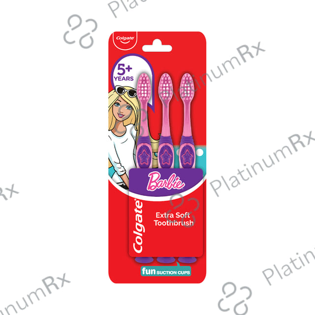 Colgate Kids Extra Soft Barbie Toothbrush 3 Toothbrushes